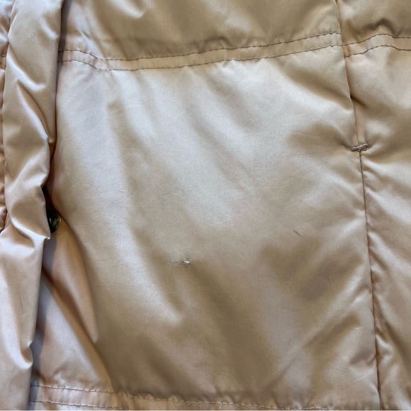 Basic House Korean Down Pink Puffer Fur Trim Hood Parka Jacket Size Small AS-IS - Picture 15 of 16